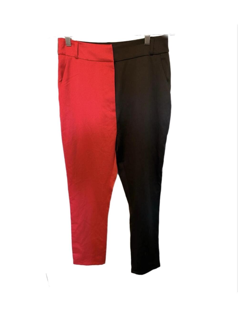 The Moon by Moon Collection Colorblock Split Leg Pants Red Black Size M